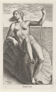 水の精テティス Thetis (オブジェクトのタイトル) Stroom en waternimfen (シリーズタイトル) Oceanitid nymphs、ephidrid potamidus naiad (シリーズ名) 作： Philips Galle