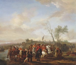 3月の軍（パネル） 作： Philips Wouwerman