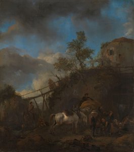 馬に靴を履かせる鍛冶屋 作： Philips Wouwerman
