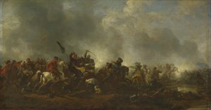 歩兵を攻撃する騎兵、1656-1668 作： Philips Wouwerman