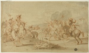 戦闘中の騎兵隊 作： Philips Wouwerman