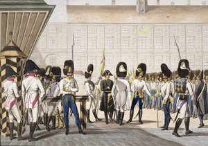 ナポレオン戦争後の新しい帝国王立オーストリア軍の手榴弾兵、1820年頃 作： Phillip von Stubenrauch