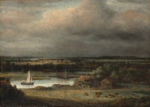 広い川の風景、1648〜49年頃 作： Phillips de Koninck