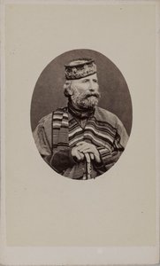 ジュゼッペ・ガリバルディの肖像 1807-1882, 1882. 作： Photo studio Alessandro Pavia.