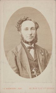 バイオリニストで作曲家のカミロ・シヴォリの肖像 1815-1894 . 作： Photo studio Eugène Maunoury.