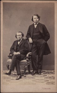 Johannes Brahms 1833-1897 と Josef Joachim 1831-1907、1867。 作： Photo studio J. Reiner.
