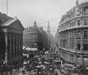 ザマンションハウスアンドチープサイド、シティオブロンドン、c1890 1911 作： Photochrom Co Ltd of London