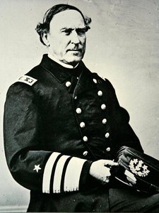 1862年にニューオリンズとモービルベイを攻略したデイヴィッド・グラスゴー・ファラガット（1801-1870）の肖像画
