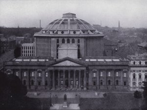メルボルン。南半球最大のドーム、35万冊の蔵書を持つ図書館（モノクロ写真）を描いた公共図書館・博物館 作： Photographer Australian
