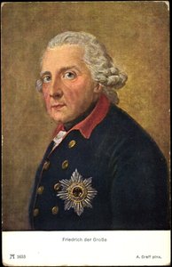 画家アク・フリードリヒ大王、プロイセン王フリードリヒ2世、アッカーマン1653年（モノクロ写真） 作： Photographer German