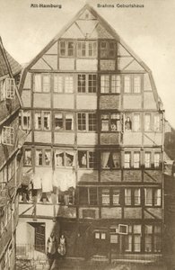 ヨハネス・ブラームスの生家（ドイツ・ハンブルグ）（モノクロ写真 作： Photographer German