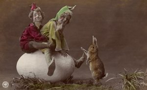 妖精たちのイースターカード（カラー写真 作： Photographer German