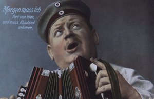 アコーディオンを弾くドイツ軍兵士（カラー写真 作： Photographer German