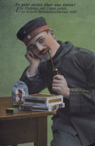 パイプを吸うドイツ軍兵士（カラー写真 作： Photographer German