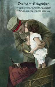 ドイツ軍兵士にキスをする少女（カラー写真 作： Photographer German
