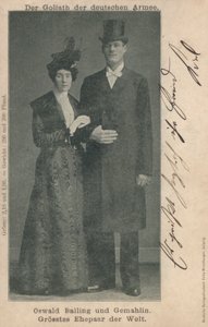 世界一背の高い夫婦、Oswald Balling夫妻（モノクロ写真 作： Photographer German