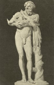 ディオニュソスの子を持つシレヌス」古代ローマ彫刻（ドイツ・ミュンヘン、グリプトテーク所蔵）（白黒写真 作： Photographer German