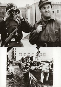 1961年8月13日以来、ドイツ民主共和国の西ベルリンとの州境は、国家人民軍によって確実に守られている。....(モノクロ写真) 作： Photographer German