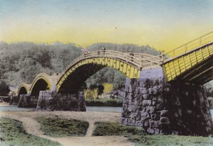 日本、1912年頃。錦帯橋（日本名：スオウ県）（写真 作： Photographer Japanese