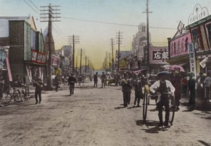 日本、1912年頃。横浜・劇場通り（写真 作： Photographer Japanese