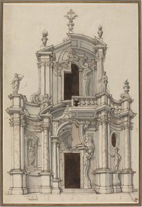 代替手段を備えた教会ファサードの立面図 作： Piedmontese 18th Century