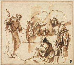 17世紀半ばの僧侶の説教。 作： Pier Francesco Mola