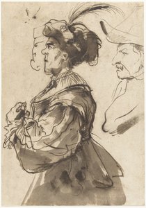 ドレッシーな老女の似顔絵 作： Pier Francesco Mola