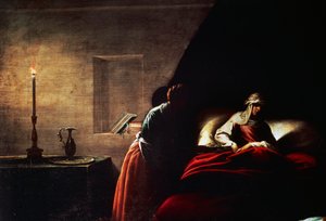 イル・モラッツォーネとして知られるピエール・フランチェスコ・マッツェッリ作「聖母の誕生」（1573-1626年）、絵画、サンタ・マリア・ディ・ロレート教会、アローナ、ノヴァーラ、イタリア。 作： Pier Francesco Morazzone