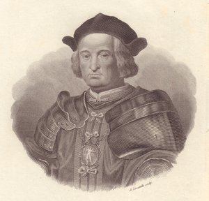 イタリアの軍人・政治家Gian Giacomo Trivulzio（1440-1518）の肖像、Locatelliによる銅版画 作： Blaise Nicolas Le Sueur