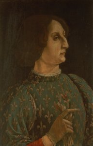 ガレアッツォマリオスフォルツァの肖像（1444-76）c.1471（パネルのテンペラ）（168788も参照） 作： Piero del Pollaiolo