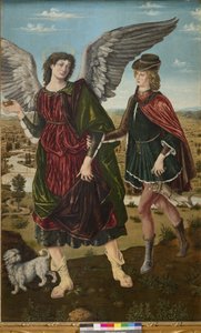 大天使ラファエルとトビアス、1465-70 作： Piero del Pollaiolo