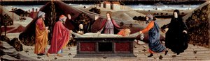 ミゼリコルディアのポリプティク: イエス・キリストの体の周り: 聖ヨハネ、聖母マリア、聖マグダラのマリア、アリマティアの聖ヨセフ、聖ニコデマ 作： Piero della (school of) Francesca