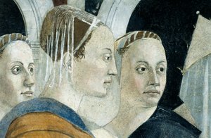 真の十字架の発見と検証を示す「真の十字架の伝説」の詳細、ピエロ・デラ・フランチェスカ作 作： Piero della Francesca
