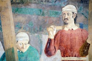 真の十字架の発見と検証を示す「真の十字架の伝説」の詳細、ピエロ・デラ・フランチェスカ作 作： Piero della Francesca