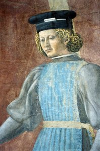 ピエロ・デッラ・フランチェスカ画「ユダヤ人の拷問を示す真の十字架の伝説」の一部 作： Piero della Francesca
