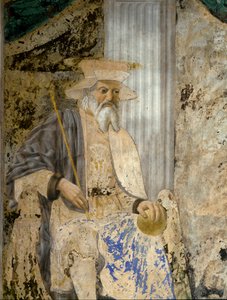 San Sigismondo（Sigismund）の前で祈りを捧げるSigismondo Pandolfo Malatesta（1417-1468）の肖像。聖人のディテールピエロ・デラ・フランチェスカとして知られるピエトロ・ディ・ベネデット・デイ・フランチェスキ（1422-1492）のフレスコ画。 作： Piero della Francesca