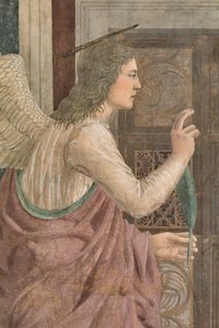 受胎告知、『真の十字架の物語』（フレスコ画）の細部 作： Piero della Francesca