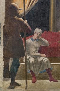 コンスタンティヌスの夢、「真の十字架の物語」の細部（フレスコ画）