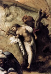 ペルセによって運ばれるアンドロメデ、細部（1510年、油彩・キャンバス 作： Piero di Cosimo