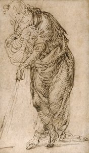 スタッフに寄りかかる立ち姿、1510年頃 作： Piero di Cosimo