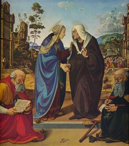 聖ニコラスとアンソニーアボットとの面会、c1489-1490 作： Piero di Cosimo