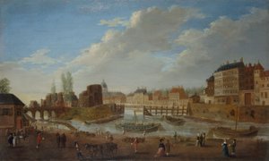 ルーヴィエール島とサン・ルイ島の岬、サン・ポール港（セレスタン港）の眺め、1780年頃（木に油彩） 作： Pierre Antoine Demachy