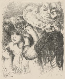帽子を固定する 作： Pierre-Auguste Renoir