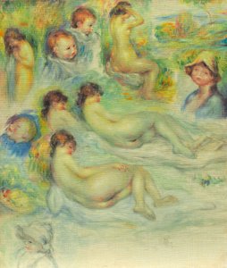 ピエール・ルノワールの研究; 彼の母親、アリーン・チャリゴット。 ヌード; と風景 作： Pierre-Auguste Renoir