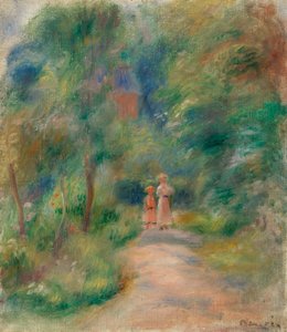 パス上の 2 つの図 作： Pierre-Auguste Renoir