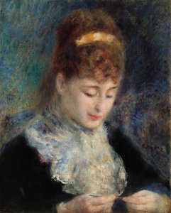 かぎ針編みの女性 作： Pierre-Auguste Renoir