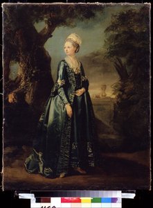 "Portrait of a Lady in a Garden or Portrait of Grand Duchess Natalia" (Lady in a Garden (Grand Duchess Natalia の肖像)ヘッセ) 作： Pierre Etienne Falconet
