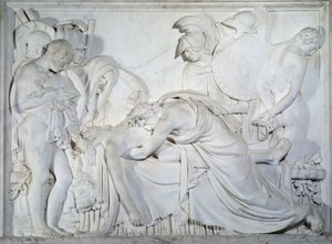 エウアンドロスがパラスの死を悼む（大理石の低浮き彫り） 作： Pierre Francois Gregoire Giraud