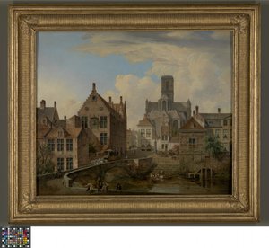 ゲントの聖バーフ大聖堂とリープ運河 作： Pierre François De Noter