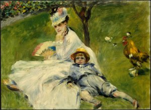 モネ夫人と息子 作： Pierre Auguste Renoir